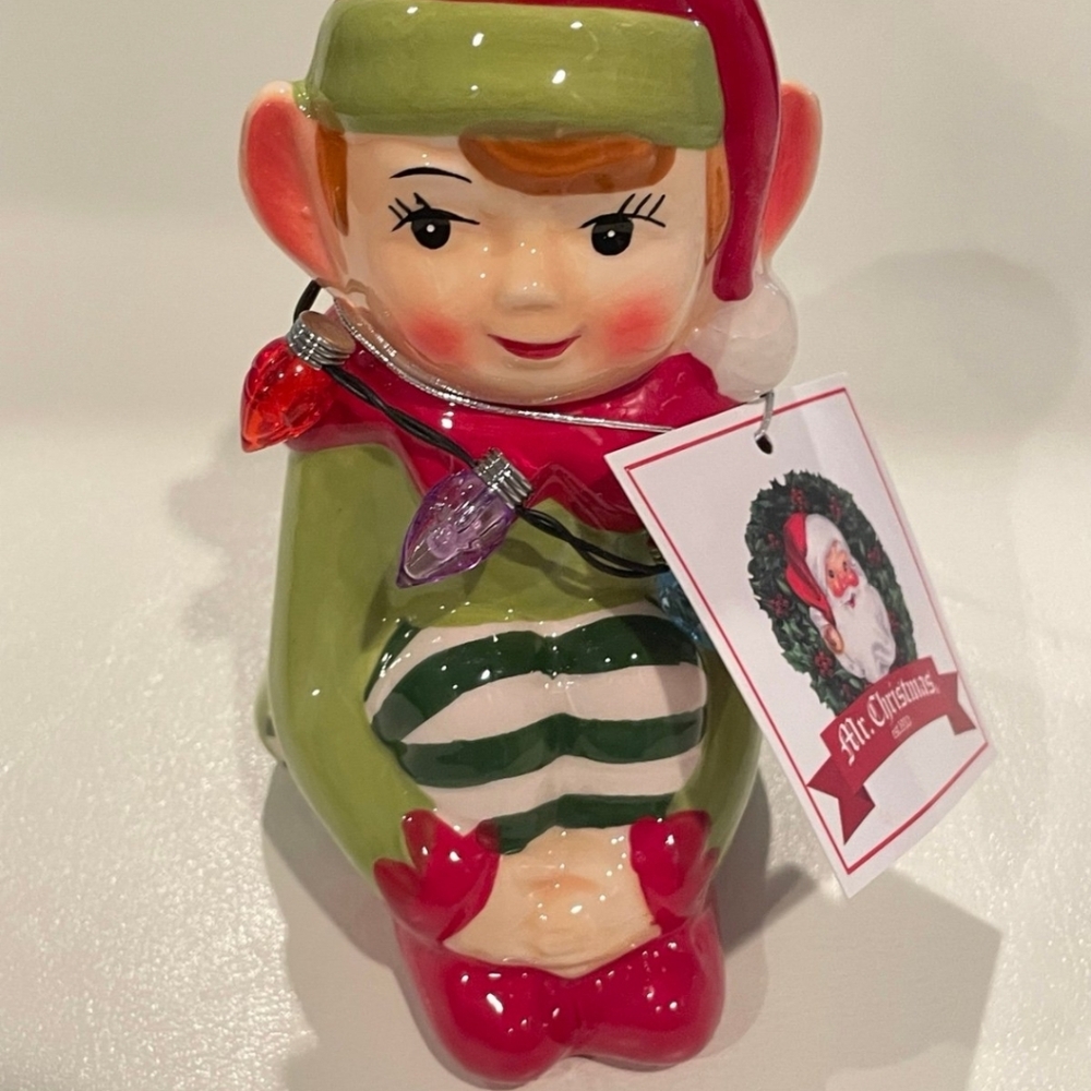 NWT Mr. Christmas Elf LED Ceramic Tree Light Up